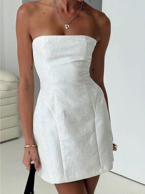 Princess Polly White Strapless Mini Dress